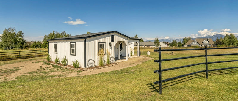 Load image into Gallery viewer, L-Shaped Horse Barn
