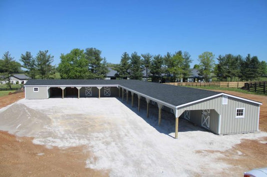 L-Shaped Horse Barn