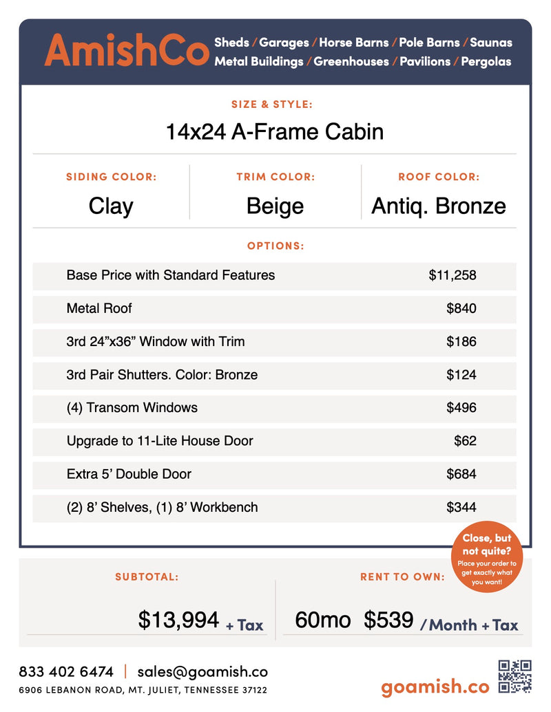 Load image into Gallery viewer, 14x24 A-Frame Cabin
