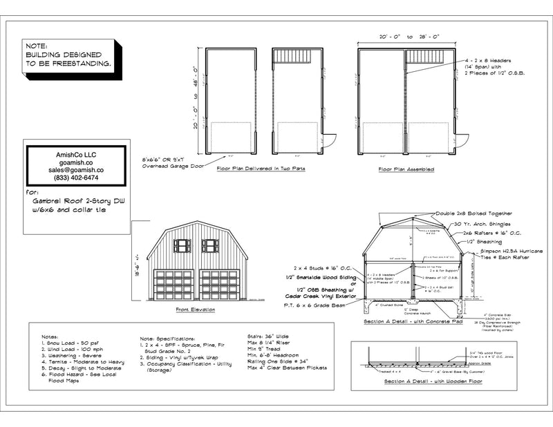 Load image into Gallery viewer, 2 Story Double Wide Gambrel Garage
