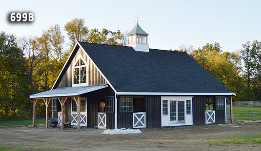 High Profile Center Aisle Horse Barn