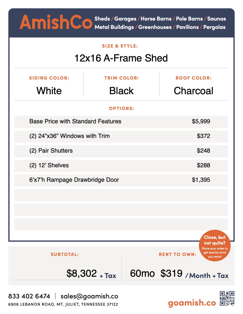 Load image into Gallery viewer, 12x16 A-Frame Shed
