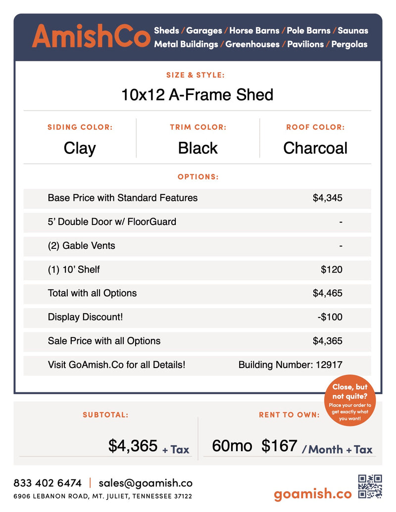 Load image into Gallery viewer, 10x12 A-Frame Shed
