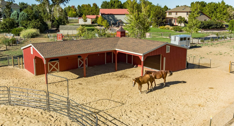 Load image into Gallery viewer, L-Shaped Horse Barn
