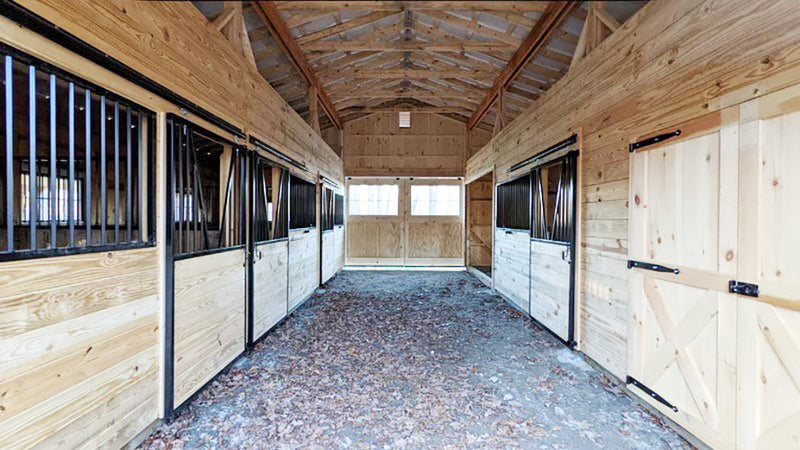 Load image into Gallery viewer, Low Profile Center Aisle Horse Barn
